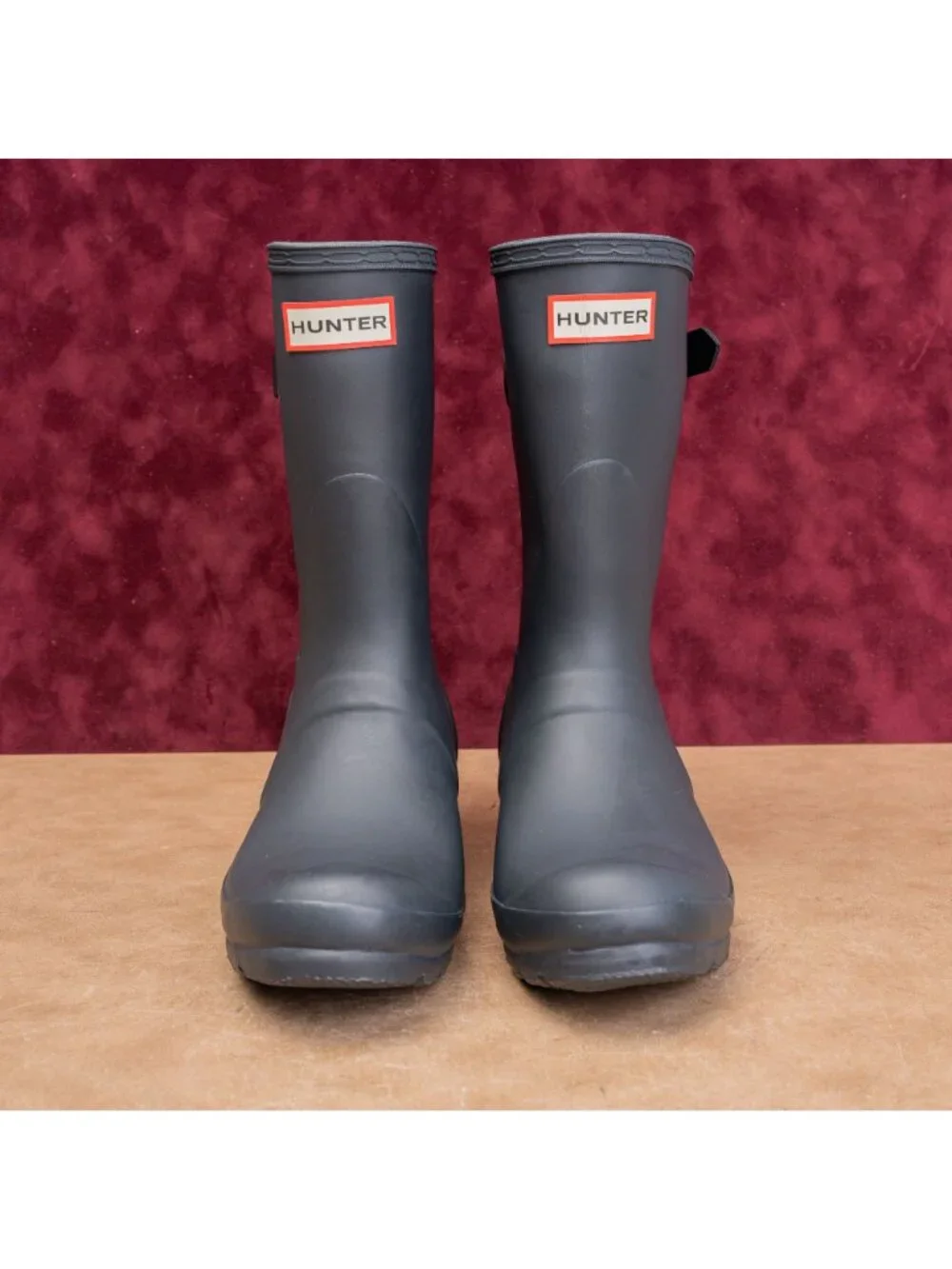 Hunter Wmn Original Back Adjustable Navy Festival Wellies Rubber Boots 6US EUR37